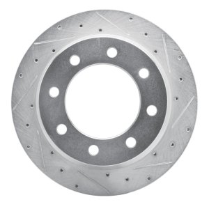 Chevrolet Express 4500 Brake Rotor (1) - Rear Right - R1 Concepts - Drilled & Slotted - Silver - `09-`20
